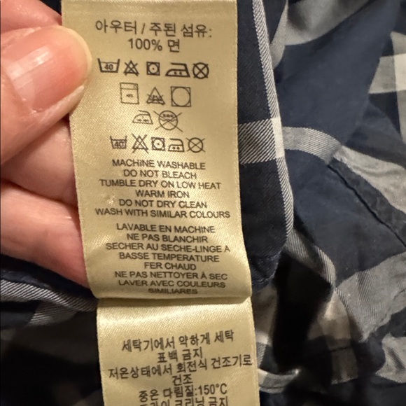 Burberry Brit Nelson Check Long Sleeve Sport Button Down Shirt Navy Trim Fit-XXL - Picture 12 of 12